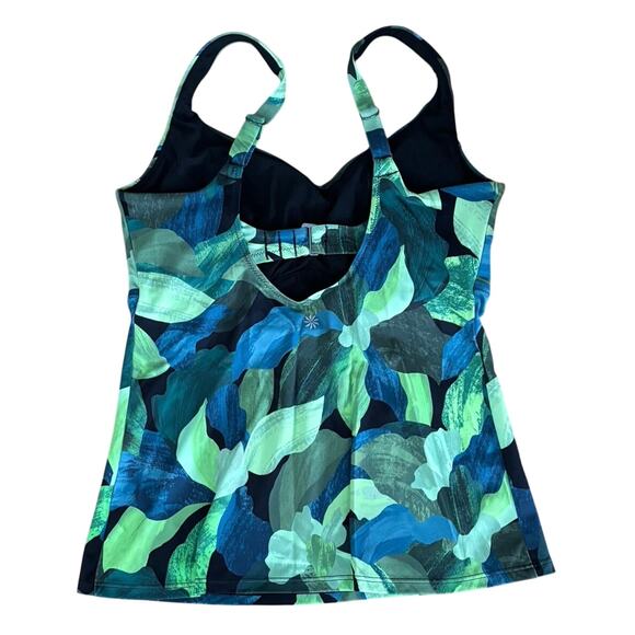 Athleta Size 36D/DD 36D 36DD Bondi Bra Cup Tankini Top Liana Floral Green - Picture 4 of 5